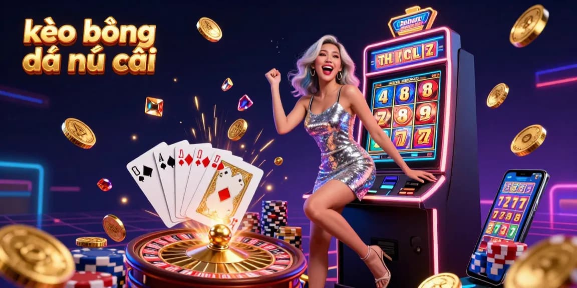 Experience the excitement of kèo bóng đá nhà cái with vibrant casino imagery and dynamic betting elements.