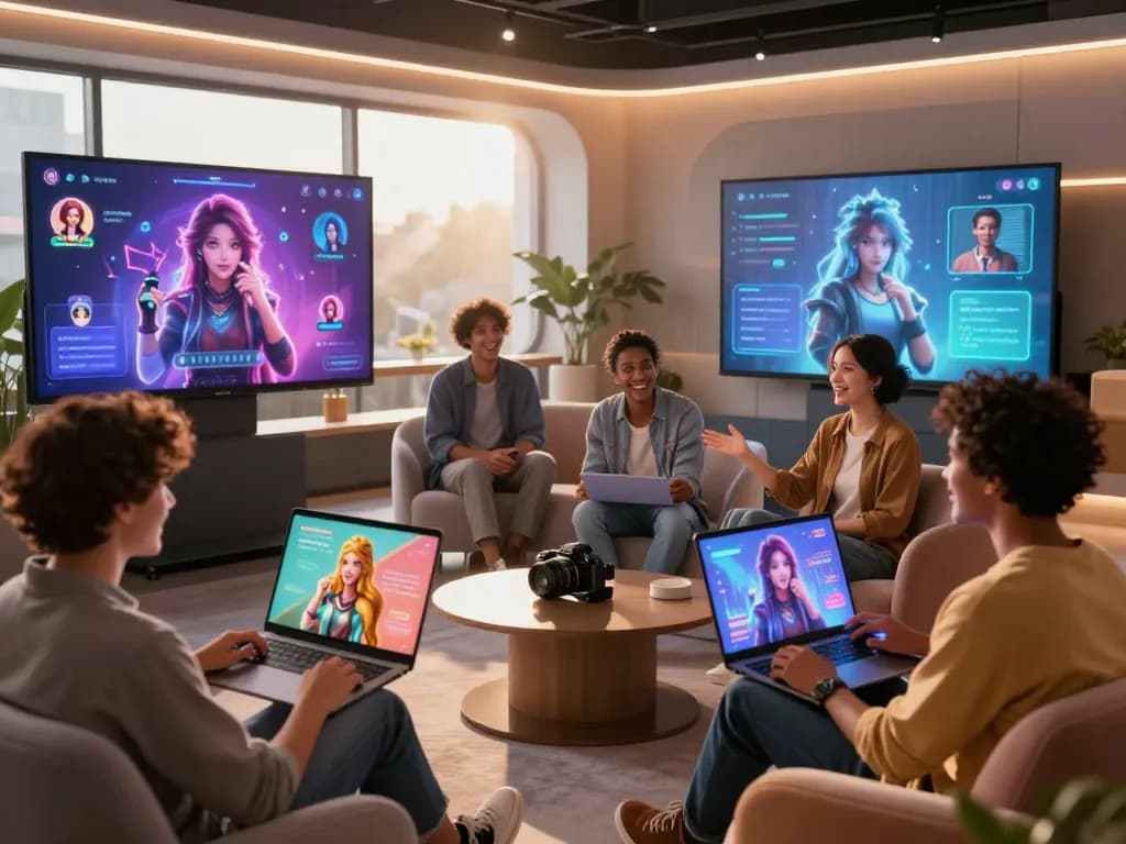 Engaging scene showcasing character ai nsfw roleplay with personalized AI companions in a vibrant, modern setting.