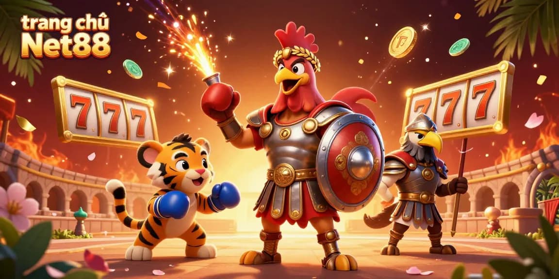 Spin your luck with exciting games at trang chủ Net88 featuring vibrant characters and dynamic casino elements.