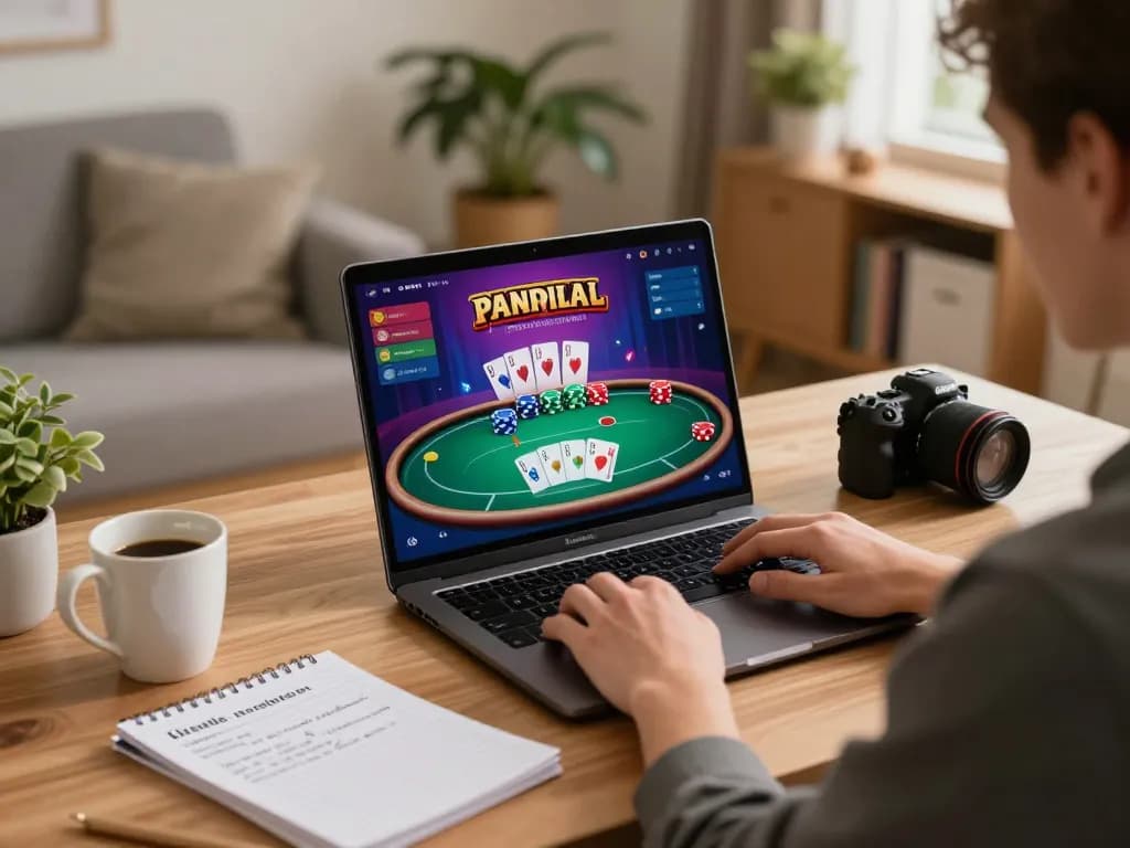 Engaging online poker session at home with mm88 platform and cozy atmosphere