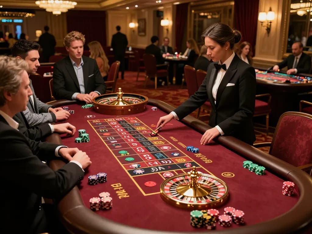 Experience thrilling roulette gameplay at soc888's luxurious casino, showcasing vibrant chips and sophisticated atmosphere