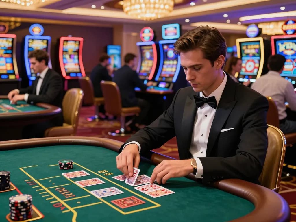 Exciting 99ok casino gaming scene with players at baccarat table.