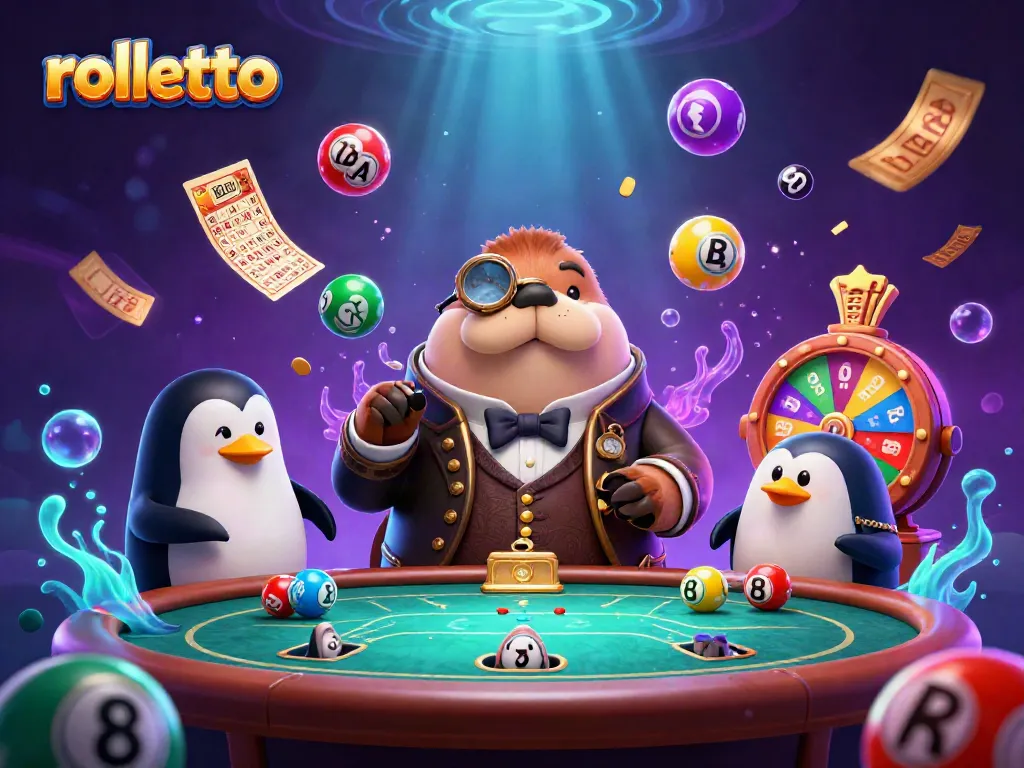 Engage in thrilling gameplay at Rolletto with a jolly walrus and friends at an underwater poker table.