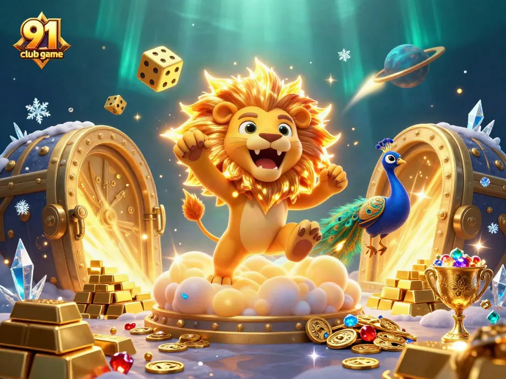 Experience the thrill of the 91 club game with a vibrant 3D scene of winning elements and excitement.