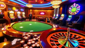 Experience RR88 Đăng nhập with exciting online gambling visuals, featuring vibrant casino elements and luxurious ambiance.
