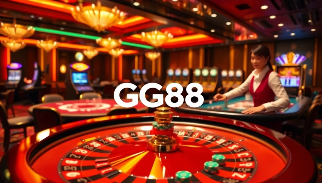 Spin the GG88 roulette wheel for a chance at big winnings in this thrilling casino environment.