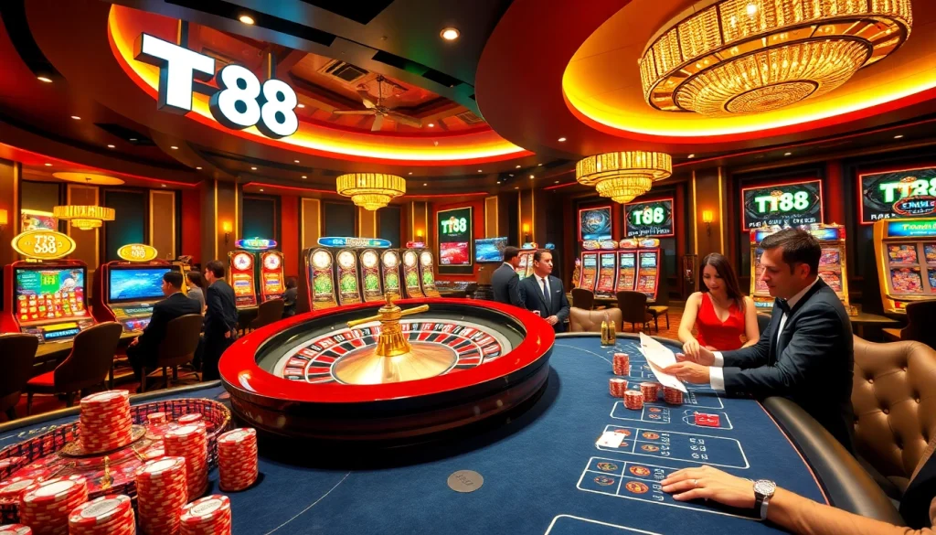Experience thrilling gameplay at TT88 casino with vibrant slot machines and exciting poker tables.