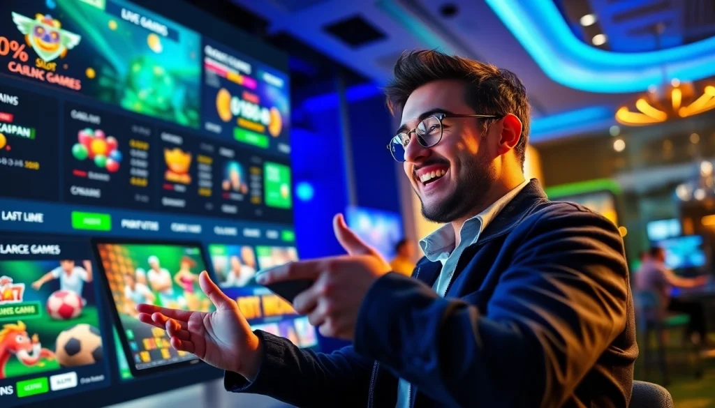 Online betting platform interface at stimmgewitter.org showcasing vibrant casino games and sports betting excitement.