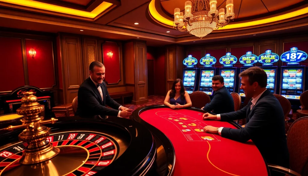 Experience the thrill of winning at https://13win.vegas/ with a vibrant casino scene featuring poker and roulette.