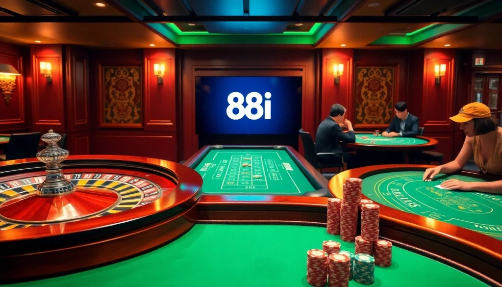 Experience the thrill of gaming at 88i's vibrant casino with roulette, poker, and online interfaces.