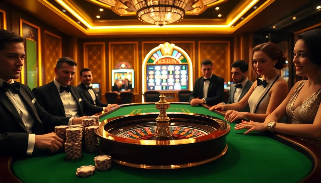 Players winning at the luxurious casino table at https://98win.fund showcasing excitement and professional gambling.