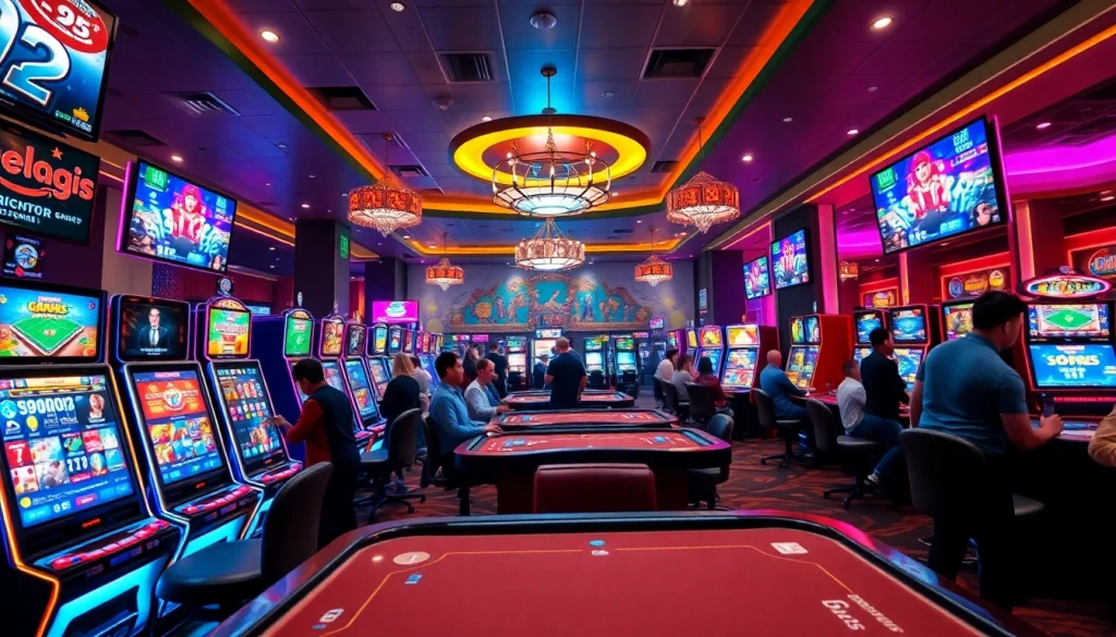 Exciting online gambling experience at GG88COM showcasing modern casino gaming and vibrant atmosphere.