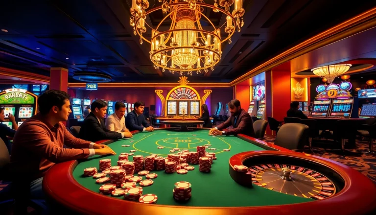 Players enjoying a thrilling poker game at a luxurious casino, highlighting excitement with say 88.