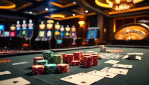 Experience thrilling betting at nhà cái xx88 with a luxurious casino setup of cards and chips.