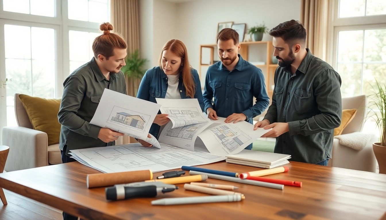 Skilled renovators near me reviewing plans during a home improvement session.