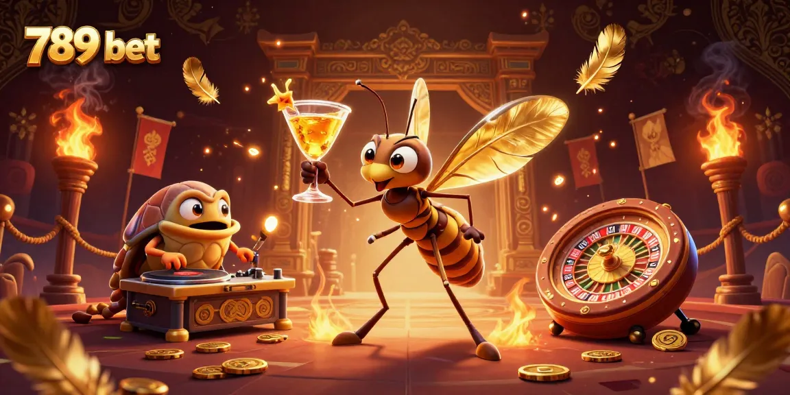 Experience 789 bet with a vibrant scene featuring a mascot mosquito and thrilling casino elements.